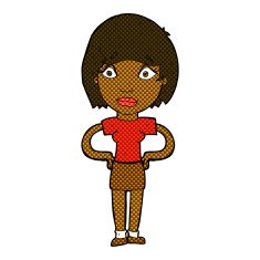 comic cartoon worried woman N11