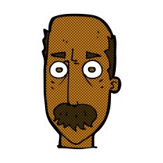 comic cartoon man with mustache N12