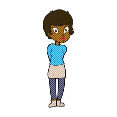 comic cartoon pretty woman N36