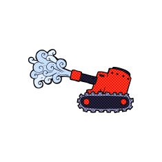 comic cartoon army tank N2
