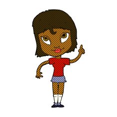 comic cartoon woman with idea N43