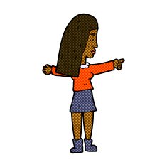 comic cartoon woman pointing N33
