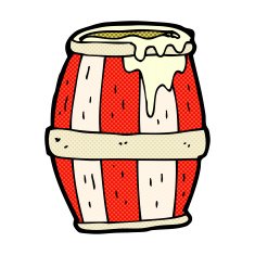 comic cartoon barrel
