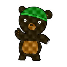 cute comic cartoon black bear