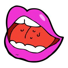 comic cartoon pink mouth
