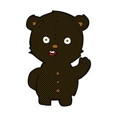 cute comic cartoon black bear N2