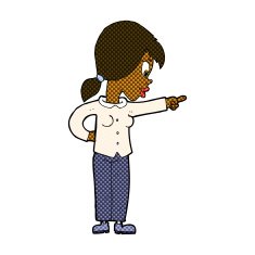 comic cartoon enthusiastic woman pointing N2