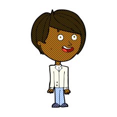 comic cartoon happy surprised boy N2