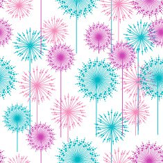 Seamless pattern with abstract dehlia flowers