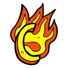 comic cartoon flaming letter N3