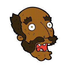 comic cartoon shocked old man N4
