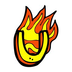 comic cartoon flaming letter N7