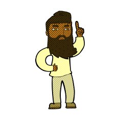 comic cartoon man with idea N17