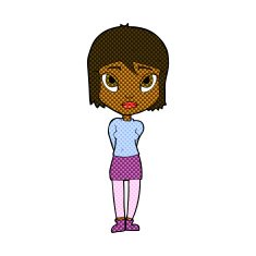 comic cartoon shy girl N2