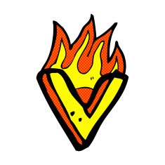 comic cartoon flaming letter N22