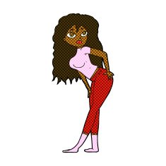 comic cartoon attractive woman looking surprised N2