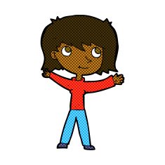 comic cartoon happy girl N16