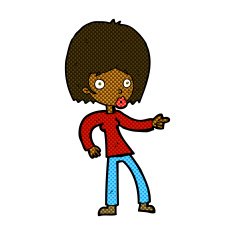 comic cartoon woman pointing N34