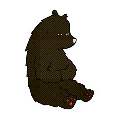 cute comic cartoon black bear N4