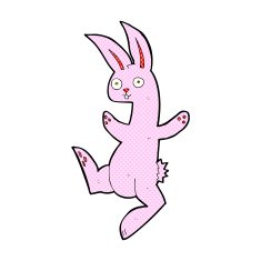 funny comic cartoon pink rabbit