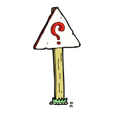 comic cartoon question mark sign post N3