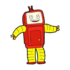 comic cartoon funny robot N13