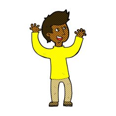 comic cartoon happy man N70
