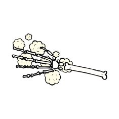 comic cartoon skeleton hand N3