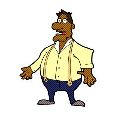 comic cartoon shocked man N19