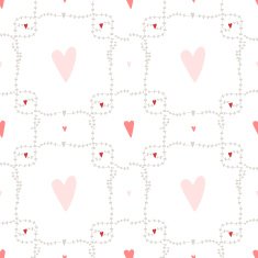 Vector seamless pattern with square wreath elements and hearts N2