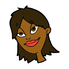 comic cartoon happy woman N37