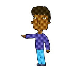 comic cartoon pointing man N11