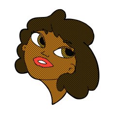 comic cartoon happy woman N38