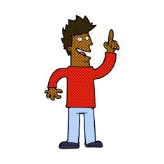 comic cartoon man with great new idea N2