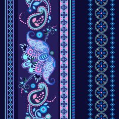 Striped seamless ethnic pattern Paisley wallpaper