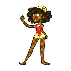 comic cartoon swimmer woman N2