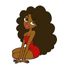 comic cartoon pretty woman N37