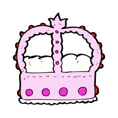 comic cartoon pink crown
