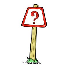 comic cartoon question mark sign