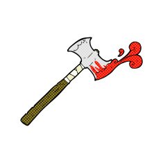 comic cartoon double sided axe N3