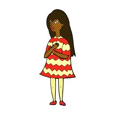 comic cartoon surprised girl N4