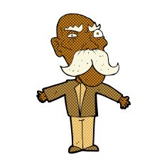 comic cartoon angry old man N22