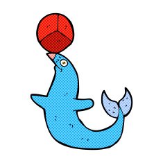 comic cartoon performing seal N2