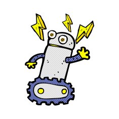 comic cartoon robot N28