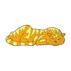 comic cartoon resting tiger N2