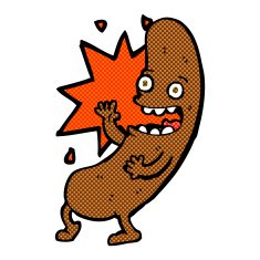 comic cartoon sausage