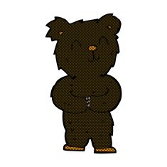 comic cartoon happy little black bear N3