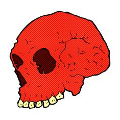 comic cartoon spooky skull N23