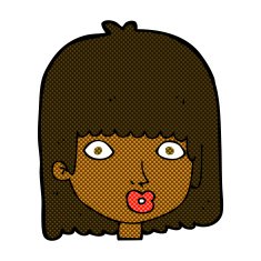 comic cartoon surprised woman N37
