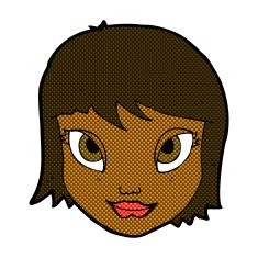 comic cartoon female face N25